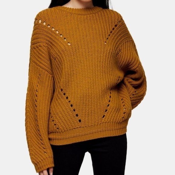 TOPSHOP CONSIDERED Brown Chunky Knit Sweater - Picture 1 of 8